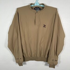 Zero Restriction Golf Pullover Mens Large Brown Snap‎ Microfiber Lightweight
